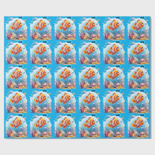 KLEURRIJKE VISSEN CADEAUPAPIER (Vlak)