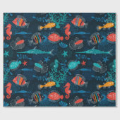 Kleurrijke Vissen in Oceaan Cadeaupapier (Vlak)