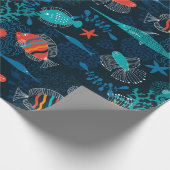 Kleurrijke Vissen in Oceaan Cadeaupapier (Hoek)