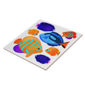Kleurrijke Vissen Kunst Koraalrif Levende Zeeën Tegeltje (Zijkant)