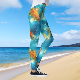 Kleurrijke Vissen Onderwater Fantasy Beach Leggings