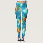 Kleurrijke Vissen Onderwater Fantasy Beach Leggings (Voorkant)