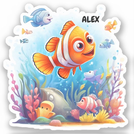 KLEURRIJKE VISSEN STICKER (Voorkant)