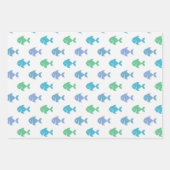 Kleurrijke vissen Verpakking Papier Flat Sheet Set Inpakpapier Vel (Voorkant)