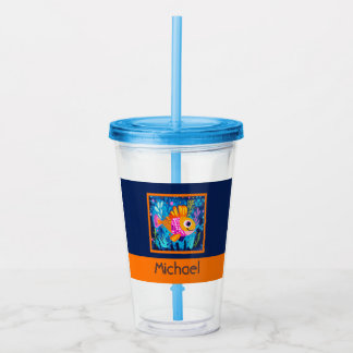 Kleurrijke vissen voor kinderen acryl drinkbeker