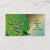 Kleurrijke vissen, zeewier en schildpad aquarium visitekaartje (Achterkant)