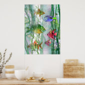 Kleurrijke visserij afdrukken poster (Keuken)