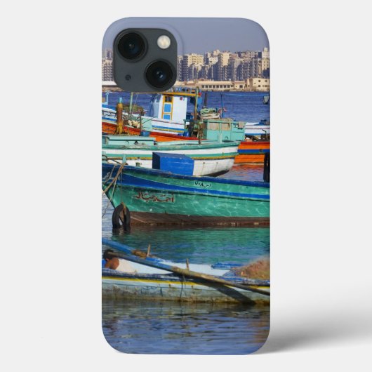 Kleurrijke vissersboten in de haven van Case-Mate iPhone case (Achterkant)