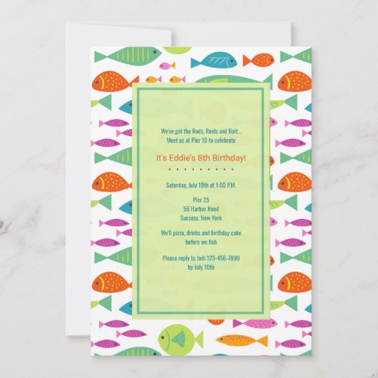 Kleurrijke visuitnodigingen kaart (Voorkant)