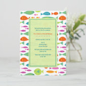 Kleurrijke visuitnodigingen kaart (Staand voorkant)