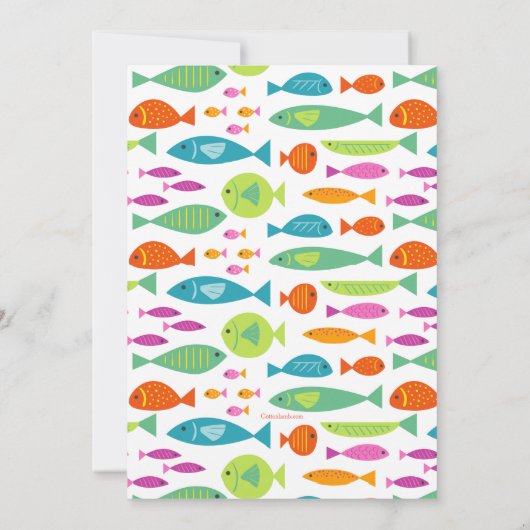 Kleurrijke visuitnodigingen kaart (Achterkant)