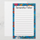 Kleurrijke visvrienden briefpapier (Voorkant / Achterkant)