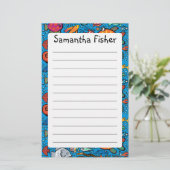 Kleurrijke visvrienden briefpapier (Staand voorkant)