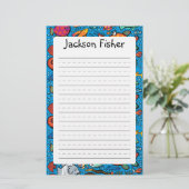 Kleurrijke visvrienden briefpapier (Staand voorkant)