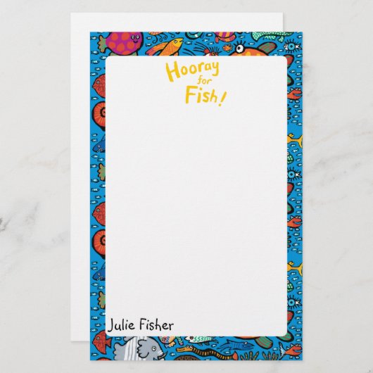 Kleurrijke visvrienden briefpapier (Voorkant / Achterkant)