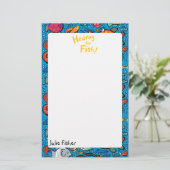 Kleurrijke visvrienden briefpapier (Staand voorkant)