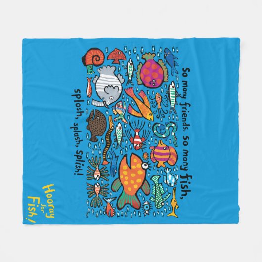 Kleurrijke visvrienden fleece deken (Voorkant (Horizontaal))