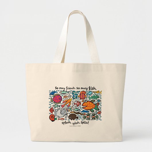 Kleurrijke visvrienden grote tote bag (Voorkant)