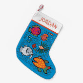 Kleurrijke visvrienden kleine kerstsok (Voorkant (Hangend))