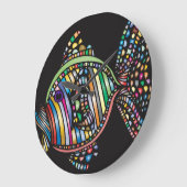 Kleurrijke viswandklok grote klok (Hoek)