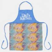 Kleurrijke visWaterverf Blue Dads Kitchen Schort (Voorkant)