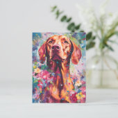 Kleurrijke Vizsla Briefkaart (Staand voorkant)