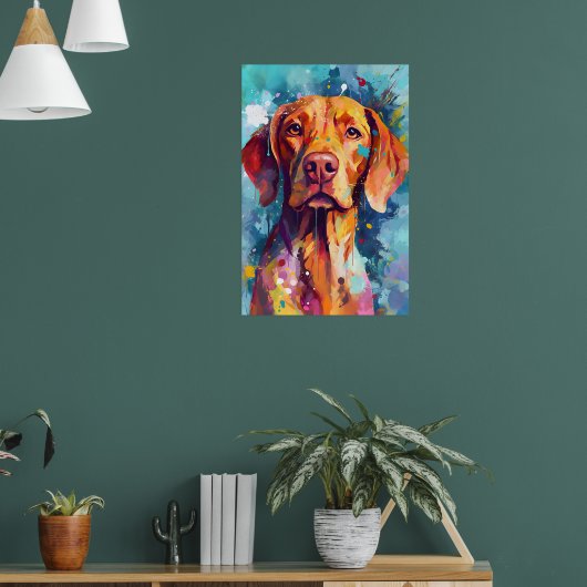 Kleurrijke Vizsla kunst Poster (Woonkamer 1)
