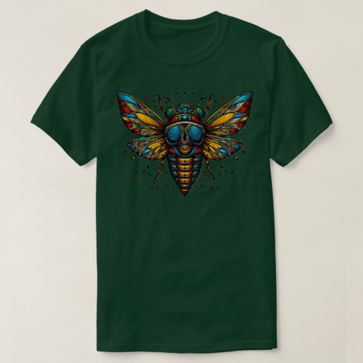 Kleurrijke vlag Cicada Eastern Brood X Reemergence T-shirt (Design voorkant)