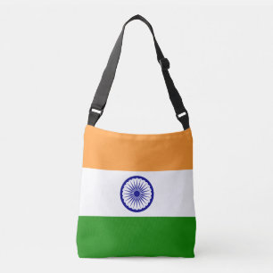 Kleurrijke vlag van India Crossbody Tas