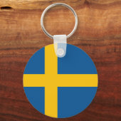 Kleurrijke vlag van Zweden Sleutelhanger (Voorkant)