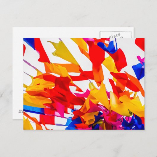 Kleurrijke vlaggen briefkaart (Voorkant / Achterkant)