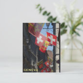 Kleurrijke Vlaggen in Genève, Zwitserland Briefkaart (Staand voorkant)