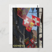 Kleurrijke Vlaggen in Genève, Zwitserland Briefkaart (Voorkant / Achterkant)