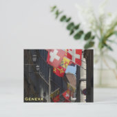Kleurrijke vlaggen in Genève, Zwitserland Briefkaart (Staand voorkant)