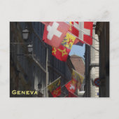Kleurrijke vlaggen in Genève, Zwitserland Briefkaart (Voorkant)