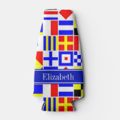 Kleurrijke Vlaggen Internationale Code Monogram Ko Flesjeskoeler (Voorkant)