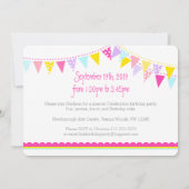 Kleurrijke vlaggen meisjes 2e verjaardagsfeest uit kaart (Achterkant)