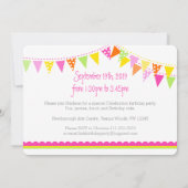 Kleurrijke vlaggen meisjes 3e verjaardag party uit kaart (Achterkant)