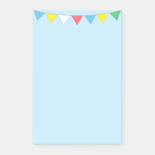 Kleurrijke vlaggen op lichtblauw post-it® notes (Voorkant)