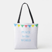 Kleurrijke Vlaggen op Wit Tote Bag (Achterkant)