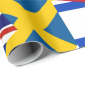 Kleurrijke vlaggen rond het wereldcadeau cadeaupapier (Rol Hoek)