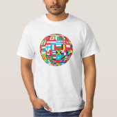 Kleurrijke vlaggen van de Wereldbol T-shirt (Voorkant)