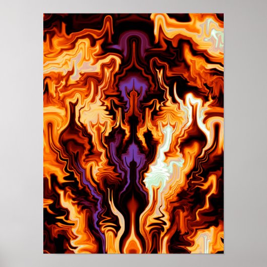 Kleurrijke Vlammen Fractal Poster (Voorkant)