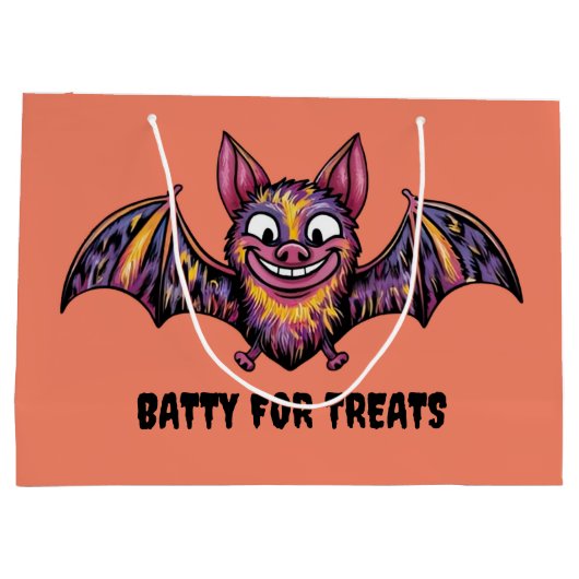 Kleurrijke vleermuis groot cadeauzakje (Achterkant)