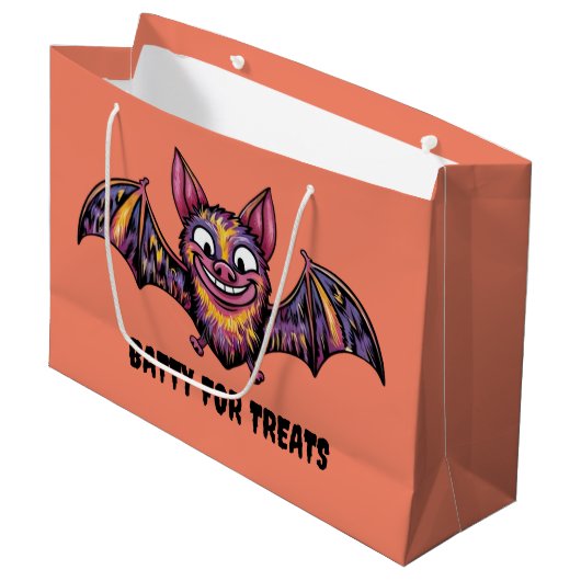 Kleurrijke vleermuis groot cadeauzakje (Voorkant Gekanteld)