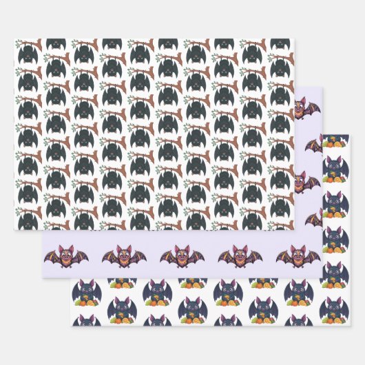 Kleurrijke vleermuis inpakpapier vel (Set)