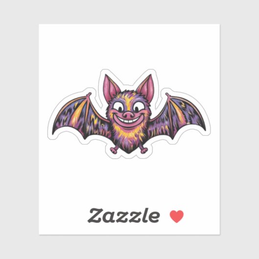 Kleurrijke vleermuis sticker (Vel)