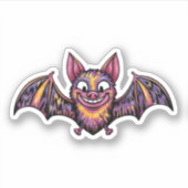Kleurrijke vleermuis sticker (Voorkant)