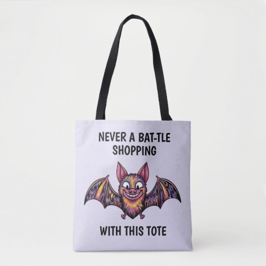 Kleurrijke vleermuis tote bag (Voorkant)