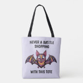 Kleurrijke vleermuis tote bag (Achterkant)
